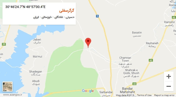 روستای گرگرسفلی بر روی نقشه