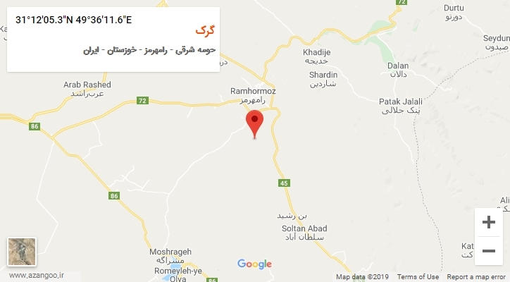 روستای گرک بر روی نقشه