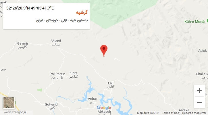 روستای گرشهه بر روی نقشه