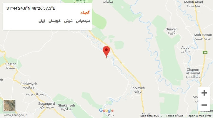 روستای گصاد بر روی نقشه