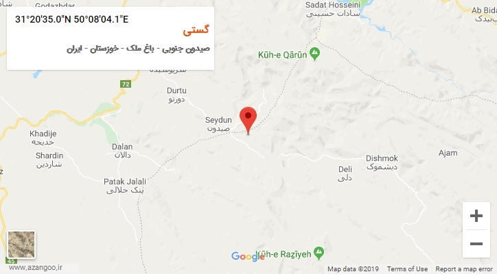 روستای گستی بر روی نقشه