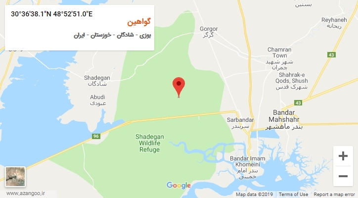 روستای گواهین بر روی نقشه