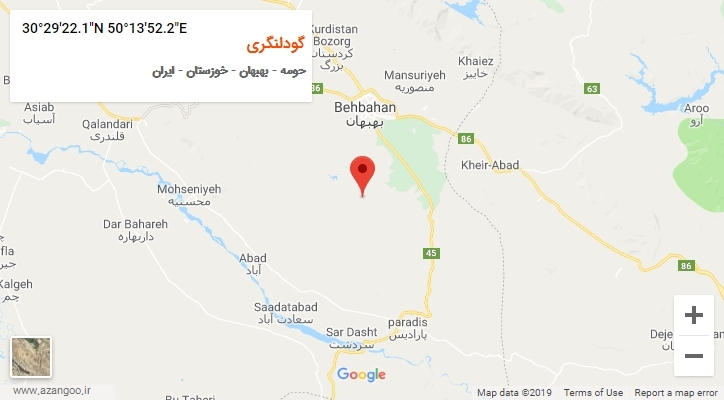 روستای گودلنگری بر روی نقشه