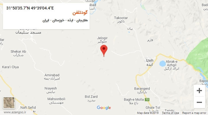 روستای گودتلفن بر روی نقشه