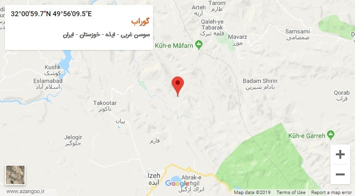 روستای گوراب بر روی نقشه