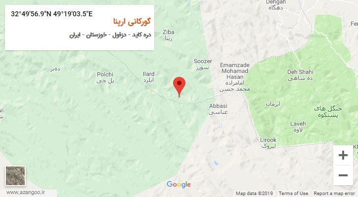 روستای گورکانی ارپنا بر روی نقشه