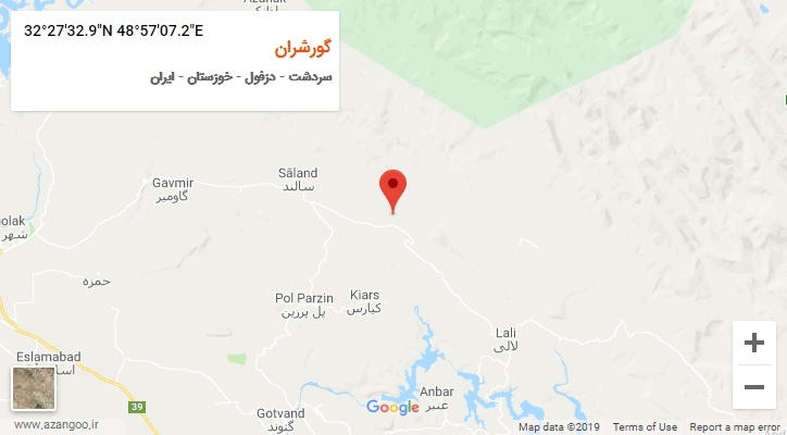 روستای گورشران بر روی نقشه