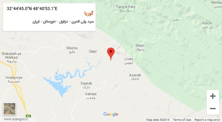روستای گوریا بر روی نقشه