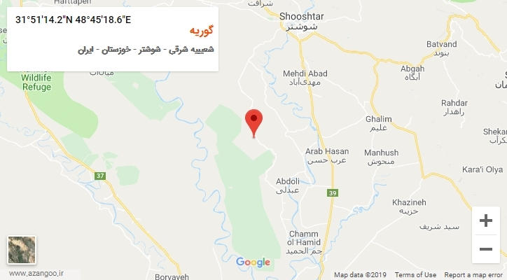 روستای گوریه بر روی نقشه