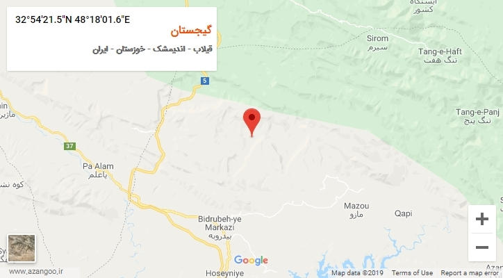 روستای گیجستان بر روی نقشه