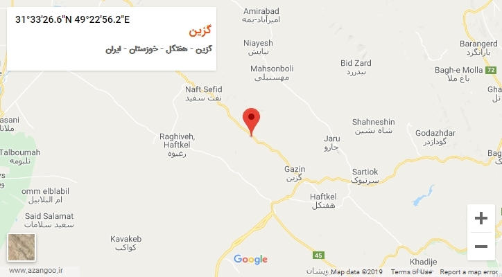 روستای گزین بر روی نقشه