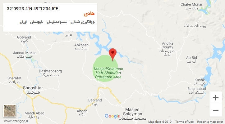 روستای هادی بر روی نقشه