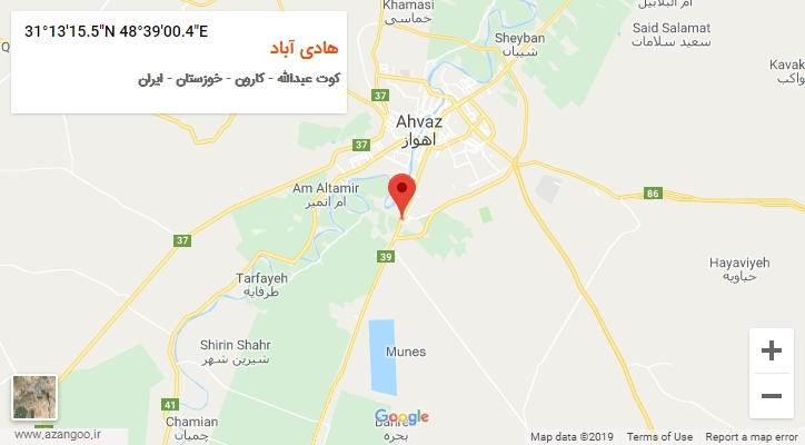 روستای هادی آباد بر روی نقشه