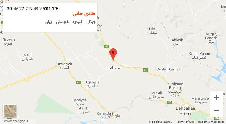 روستای هادی خانی بر روی نقشه