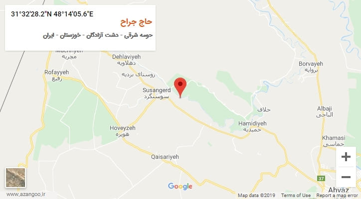 روستای حاج جراح بر روی نقشه