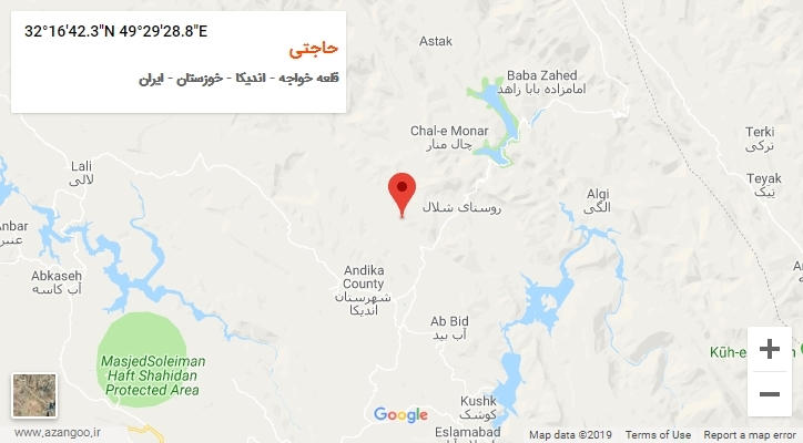 روستای حاجتی بر روی نقشه