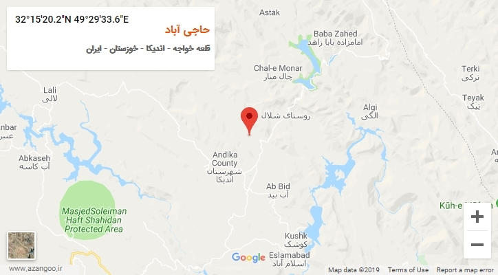 روستای حاجی آباد بر روی نقشه