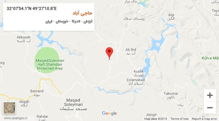 روستای حاجی آباد بر روی نقشه