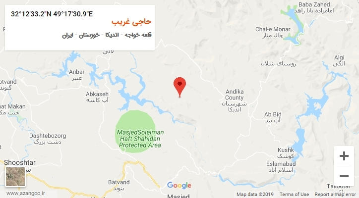 روستای حاجی غریب بر روی نقشه