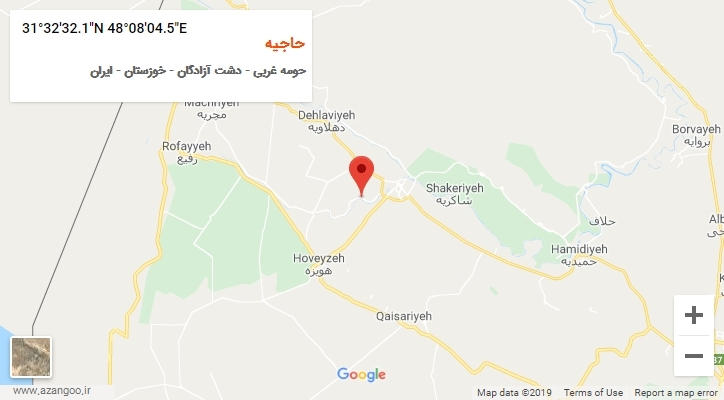 روستای حاجیه بر روی نقشه