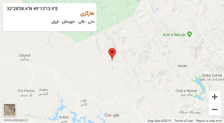 روستای هارگزی بر روی نقشه