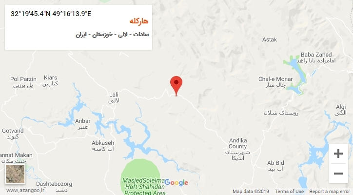 روستای هارکله بر روی نقشه