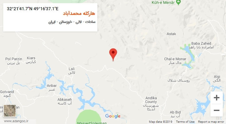 روستای هارکله محمدآباد بر روی نقشه