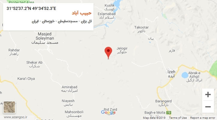 روستای حبیب آباد بر روی نقشه