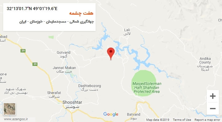 روستای هفت چشمه بر روی نقشه