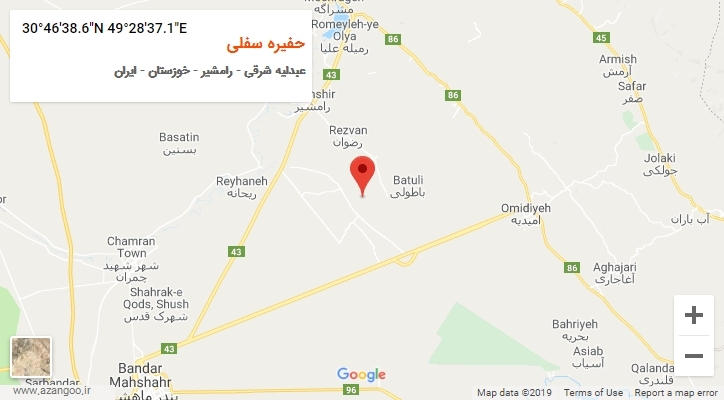 روستای حفیره سفلی بر روی نقشه