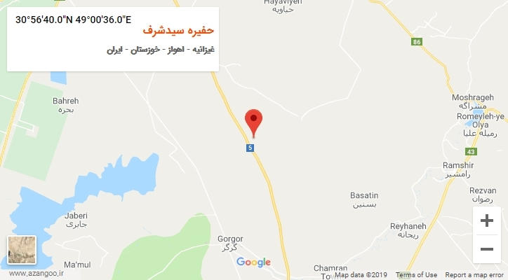 روستای حفیره سیدشرف بر روی نقشه