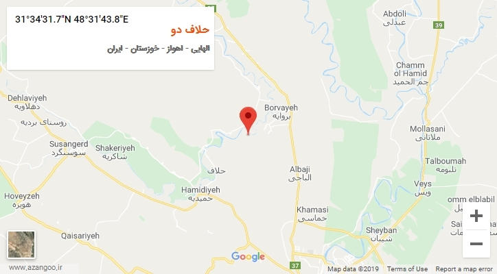 روستای حلاف دو بر روی نقشه