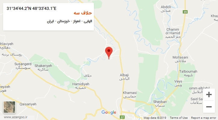 روستای حلاف سه بر روی نقشه