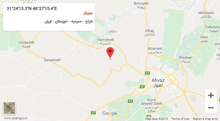 روستای حماد بر روی نقشه