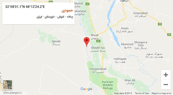 روستای حمودی بر روی نقشه