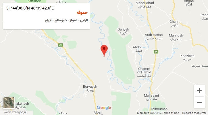 روستای حموله بر روی نقشه