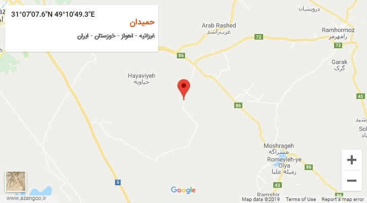 روستای حمیدان بر روی نقشه