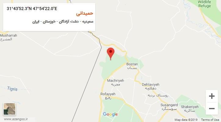روستای حمیدانی بر روی نقشه