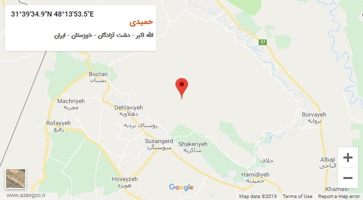 روستای حمیدی بر روی نقشه