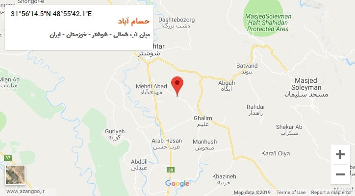 روستای حسام آباد بر روی نقشه