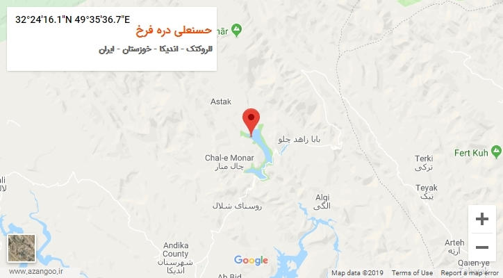 روستای حسنعلی دره فرخ بر روی نقشه
