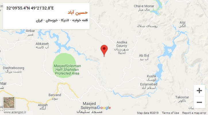 روستای حسین آباد بر روی نقشه