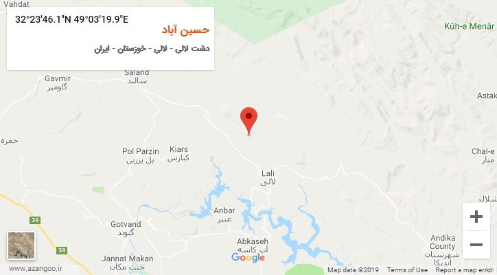 روستای حسین آباد بر روی نقشه