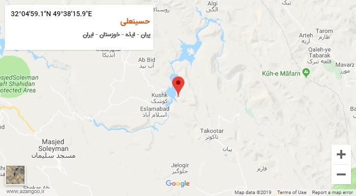 روستای حسینعلی بر روی نقشه