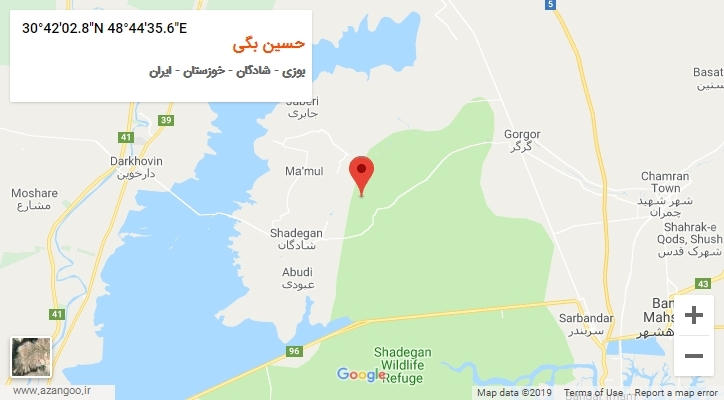 روستای حسین بگی بر روی نقشه