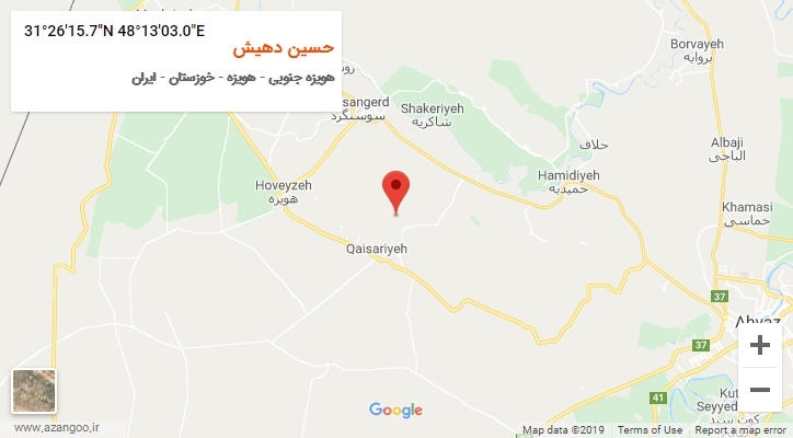 روستای حسین دهیش بر روی نقشه