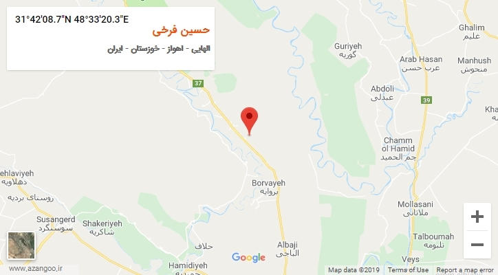 روستای حسین فرخی بر روی نقشه