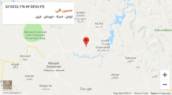 روستای حسین قلی بر روی نقشه