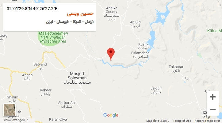 روستای حسین ویسی بر روی نقشه