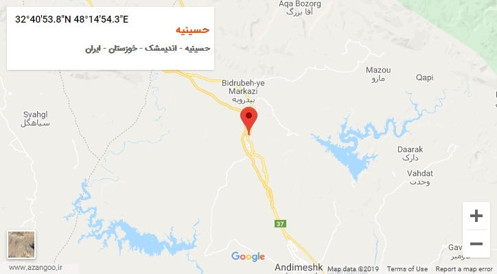 روستای حسینیه بر روی نقشه